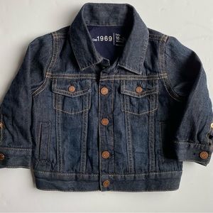 Gap Jeans Jacket Size 18-24 Months Classic Denim Lined Trucker Blue Boy Girl EUC